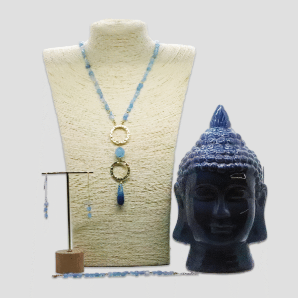 Collana in agata azzurra